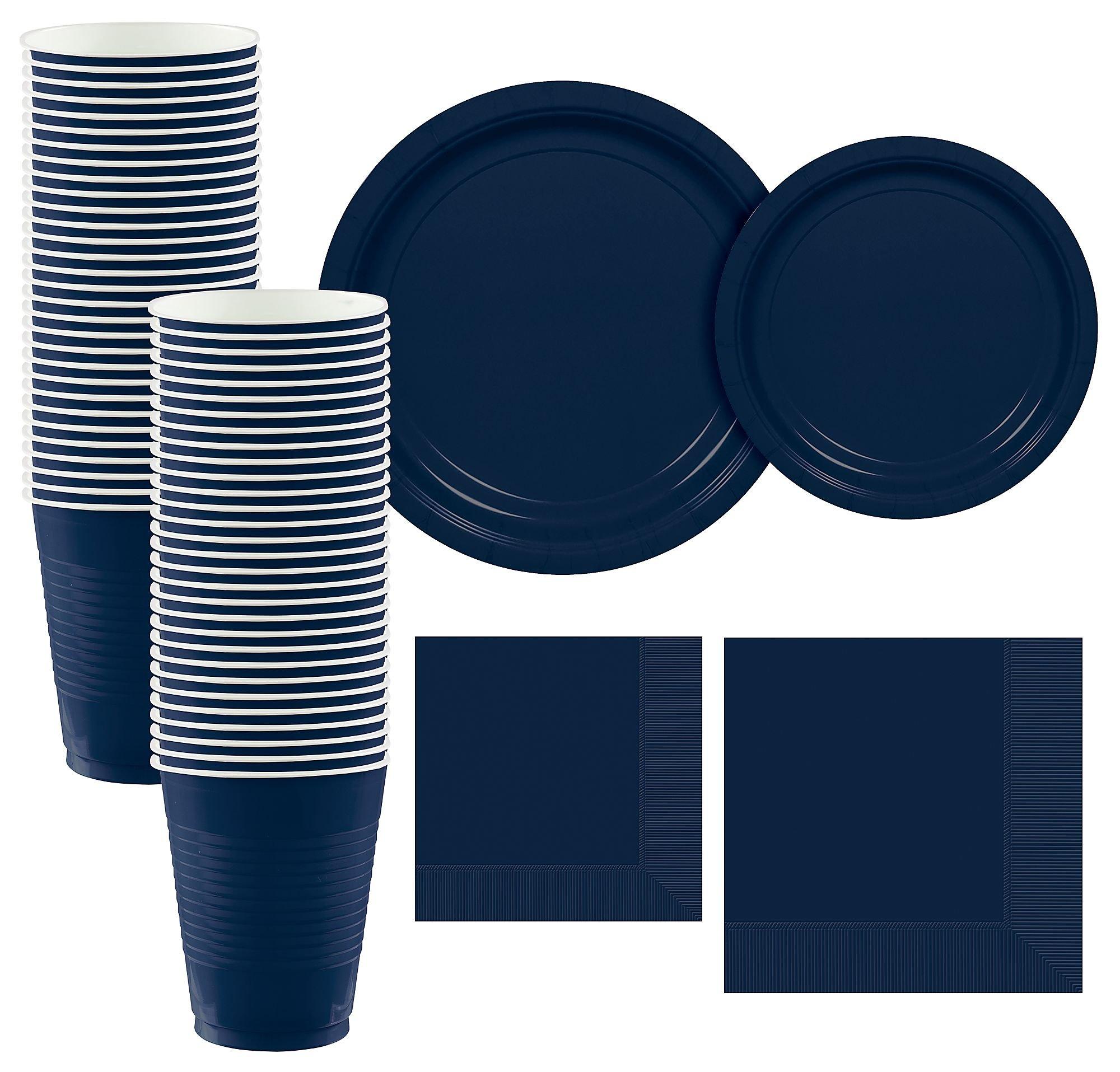 True Navy Paper Tableware Kit for 50 Guests Party City